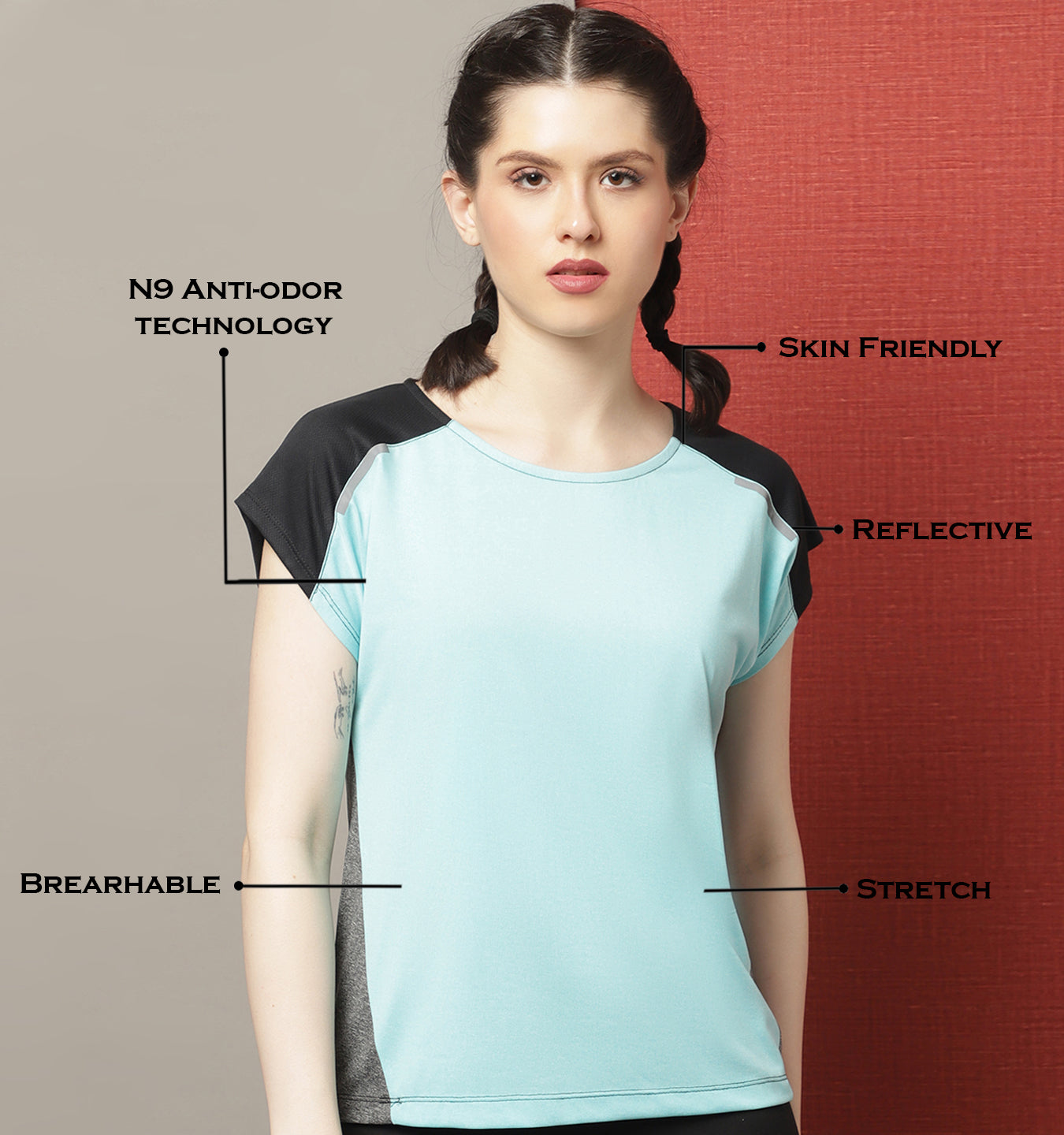 Colour blocked Extended Sleeves Slim Fit Running T-shirt - Friskers