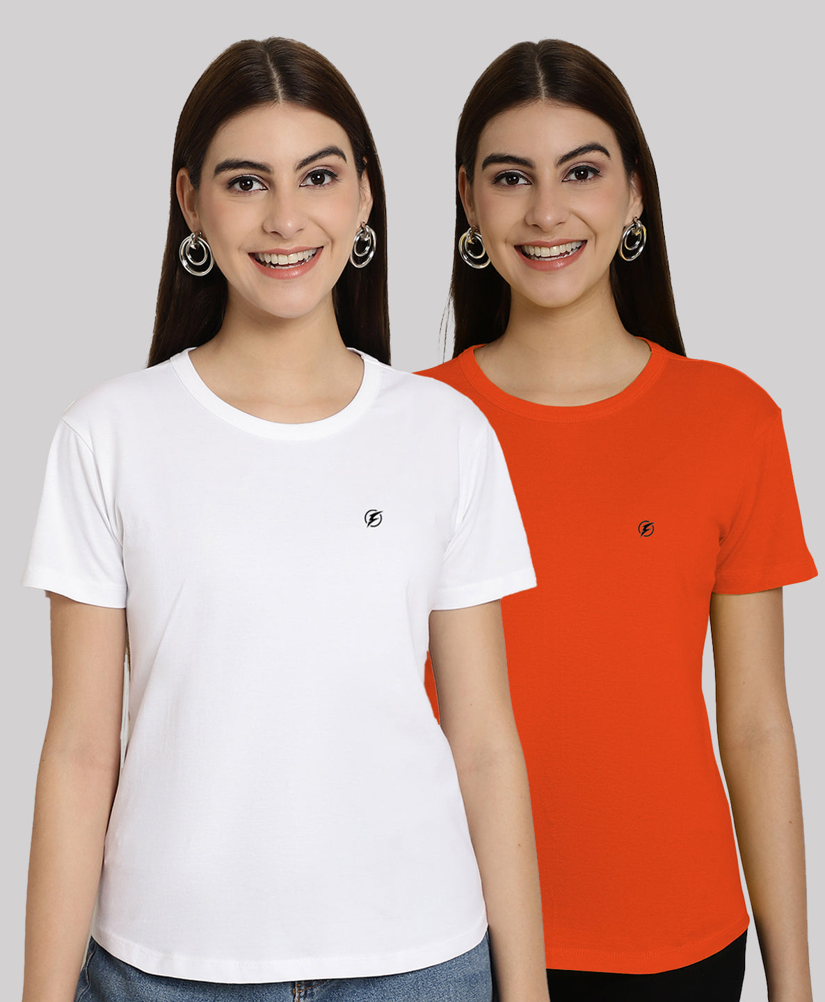 Friskers Pack Of 2 Solid Round Neck Half Sleeves T-Shirt - Friskers