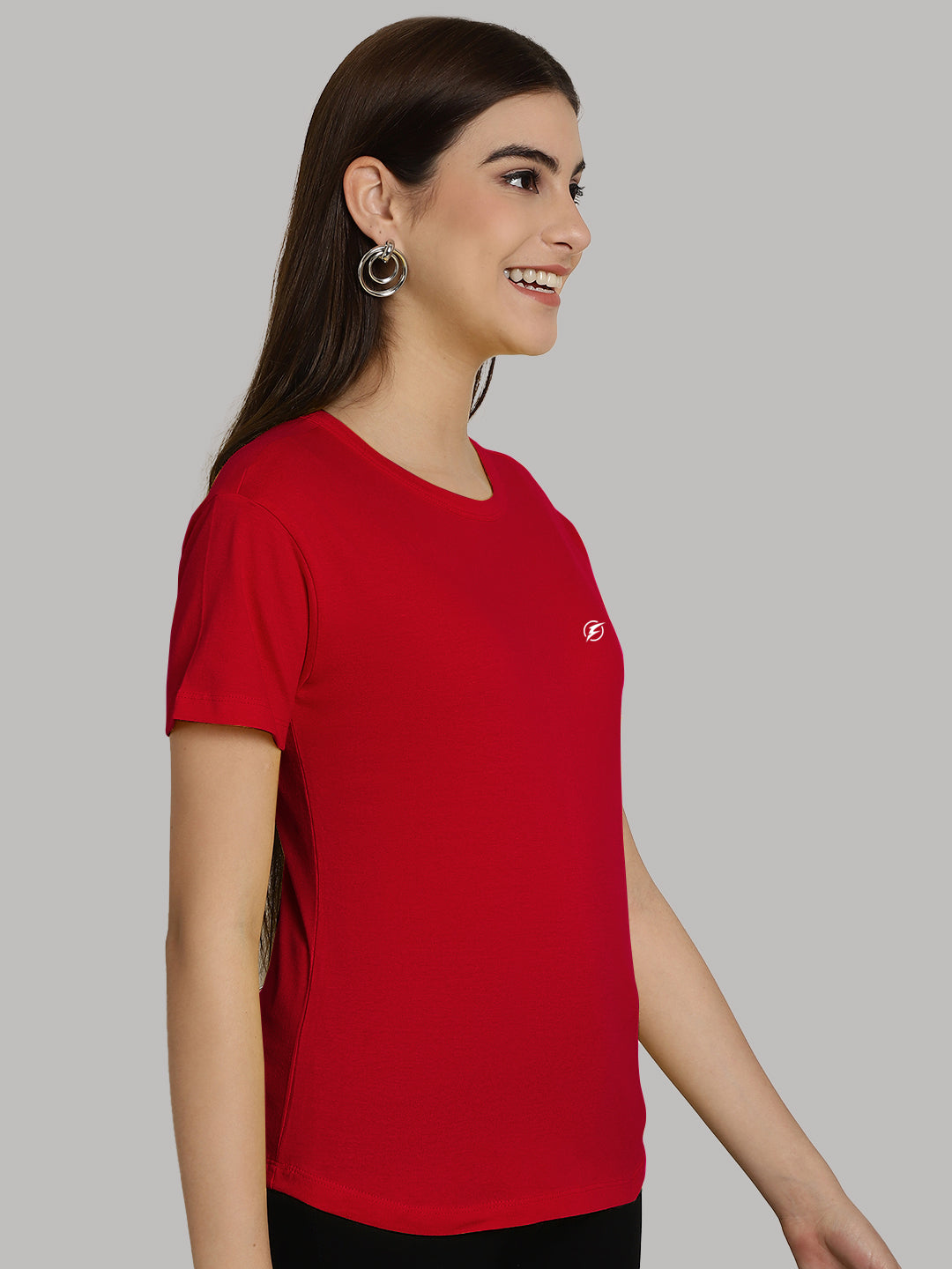 Friskers Solid Women Round Neck Half Sleeves T-Shirt - Friskers