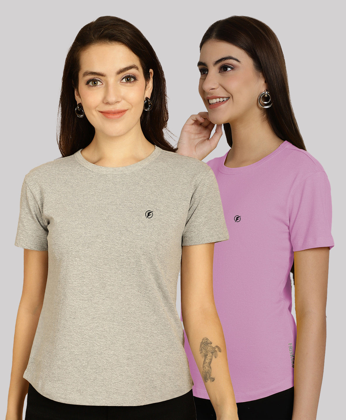 Friskers Pack Of 2 Solid Round Neck Half Sleeves T-Shirt - Friskers