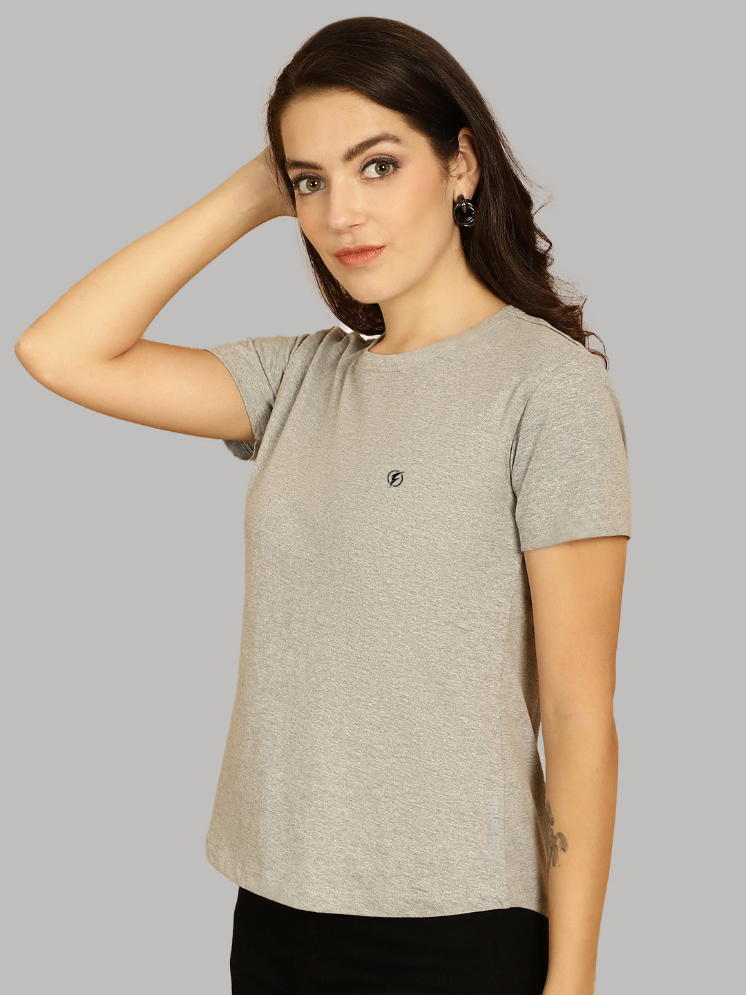 Friskers Solid Women Round Neck Half Sleeves T-Shirt - Friskers