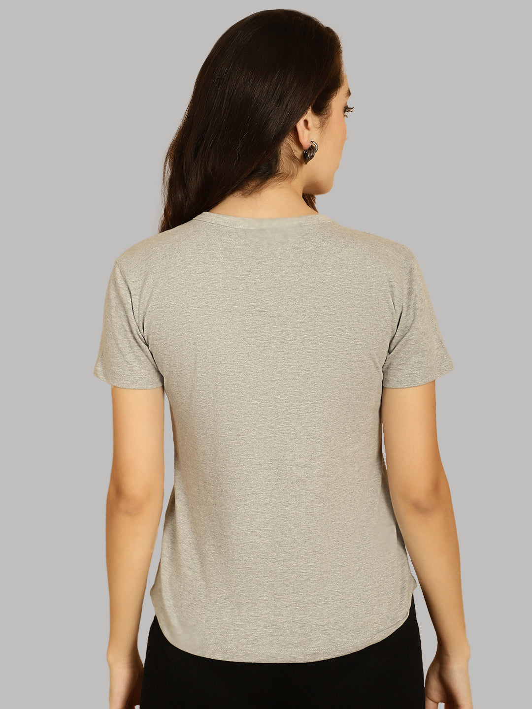 Friskers Solid Women Round Neck Half Sleeves T-Shirt - Friskers