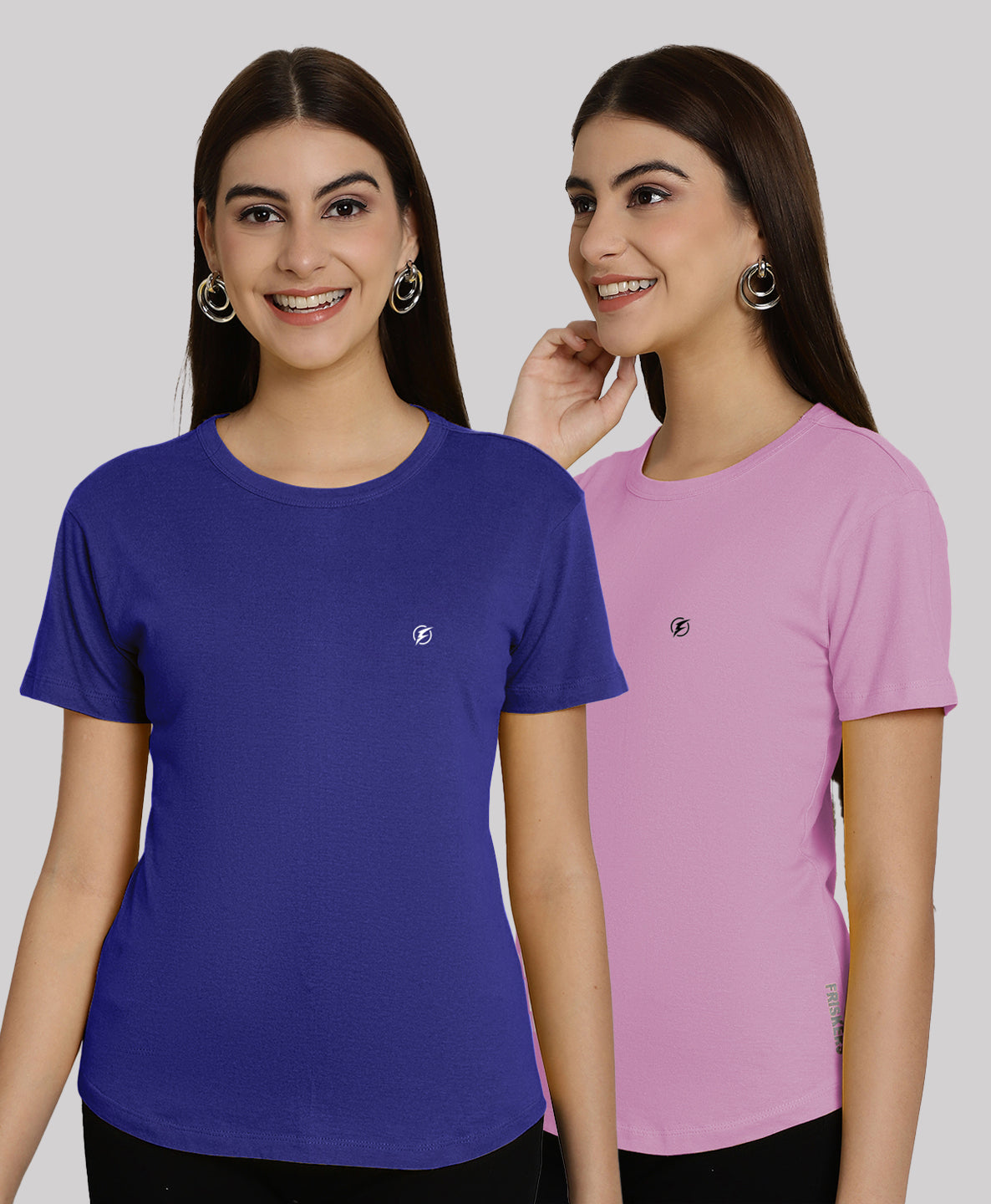 Friskers Pack Of 2 Solid Round Neck Half Sleeves T-Shirt - Friskers