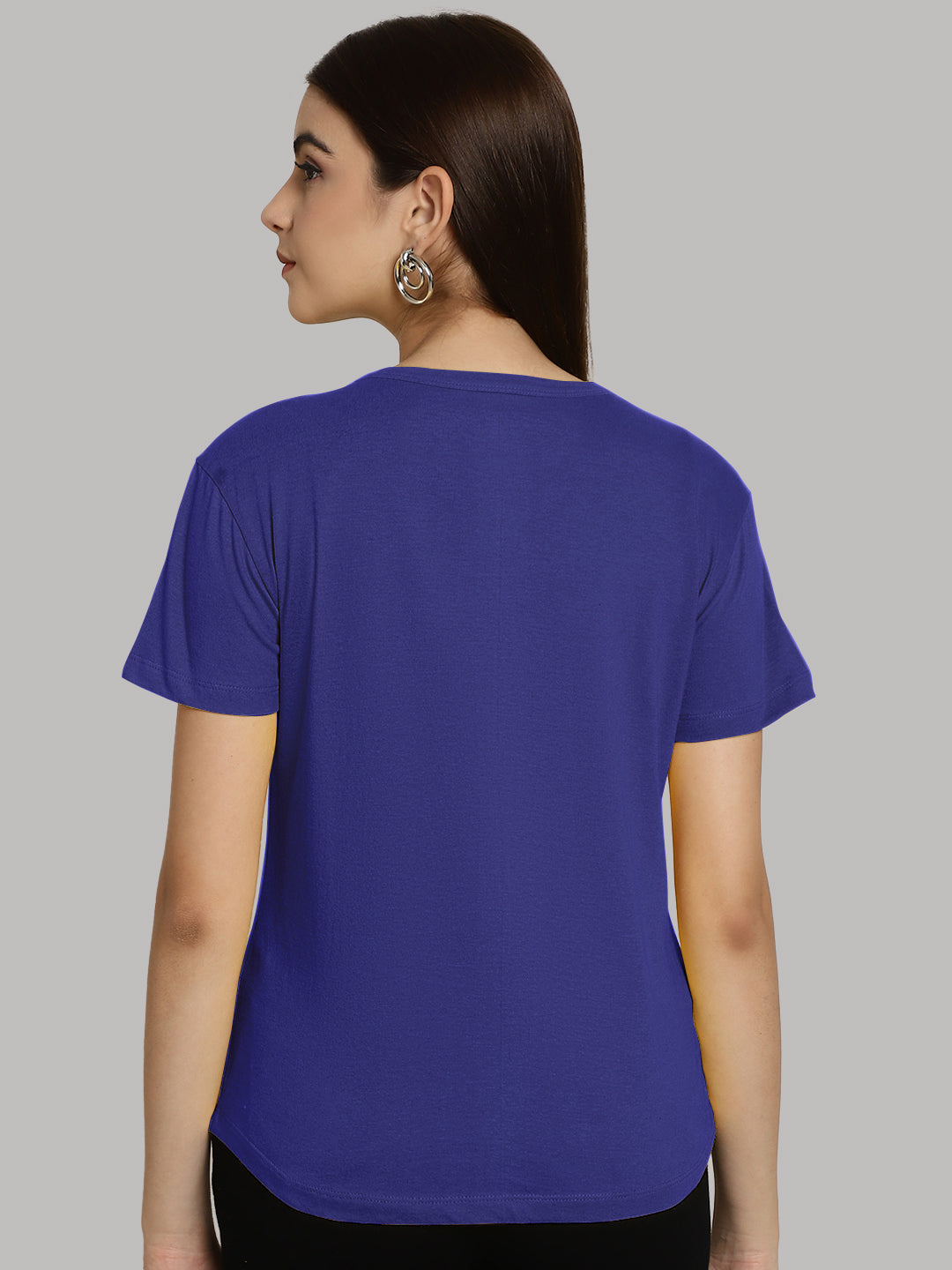 Friskers Solid Women Round Neck Half Sleeves T-Shirt - Friskers