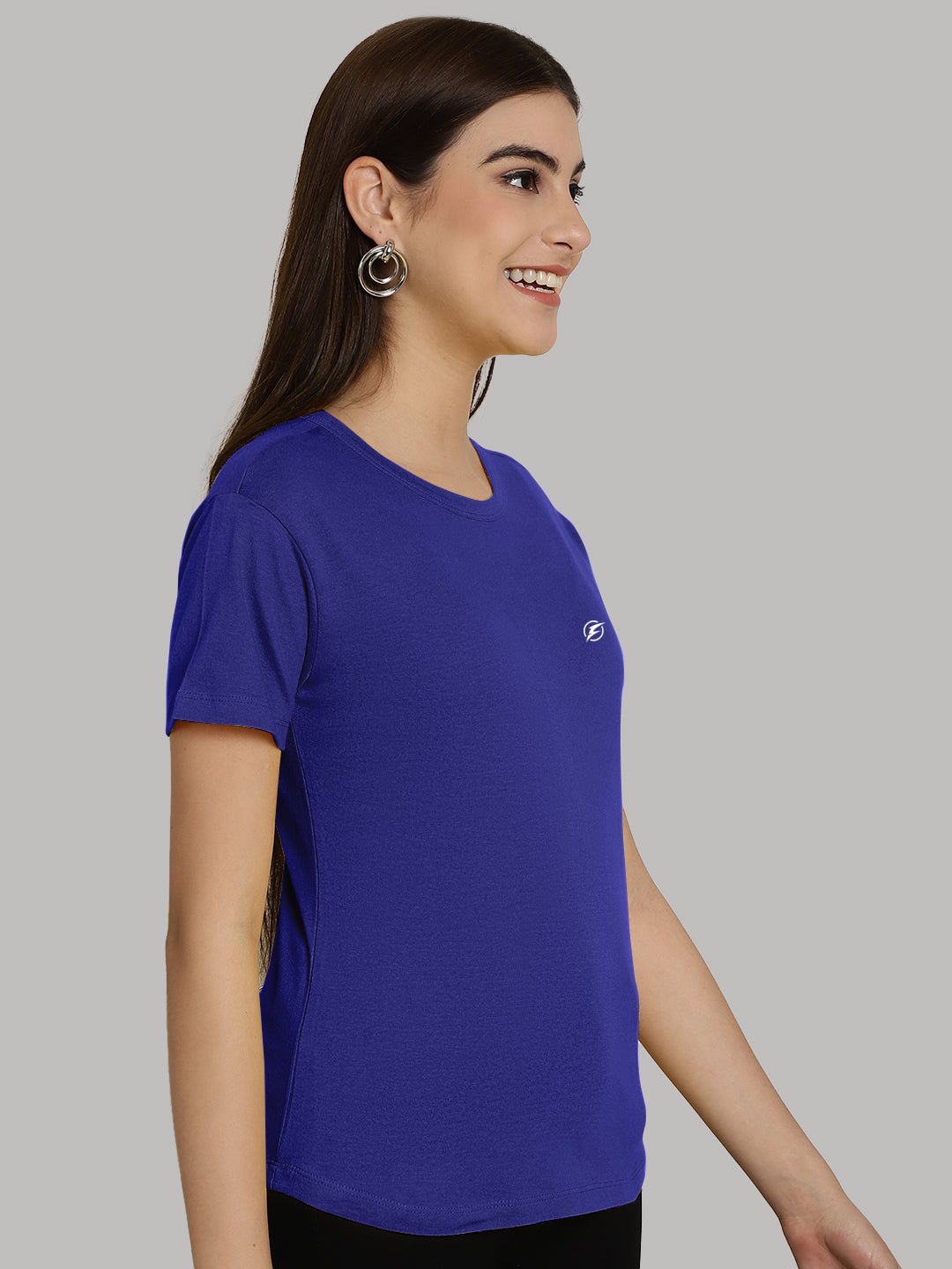 Friskers Solid Women Round Neck Half Sleeves T-Shirt - Friskers