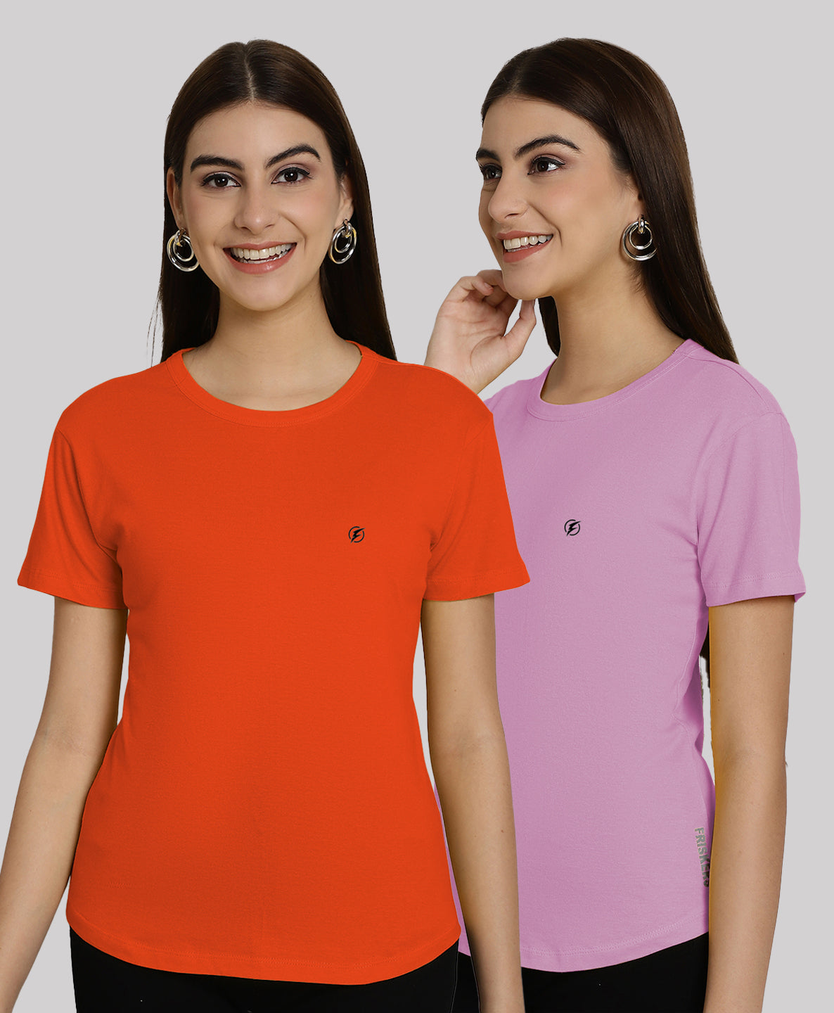 Friskers Pack Of 2 Solid Round Neck Half Sleeves T-Shirt - Friskers