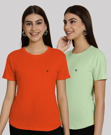 Friskers Pack Of 2 Solid Round Neck Half Sleeves T-Shirt - Friskers