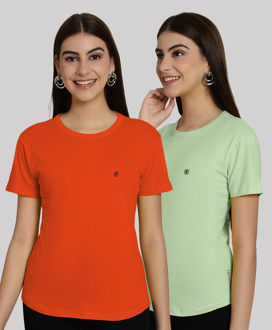 Friskers Pack Of 2 Solid Round Neck Half Sleeves T-Shirt - Friskers