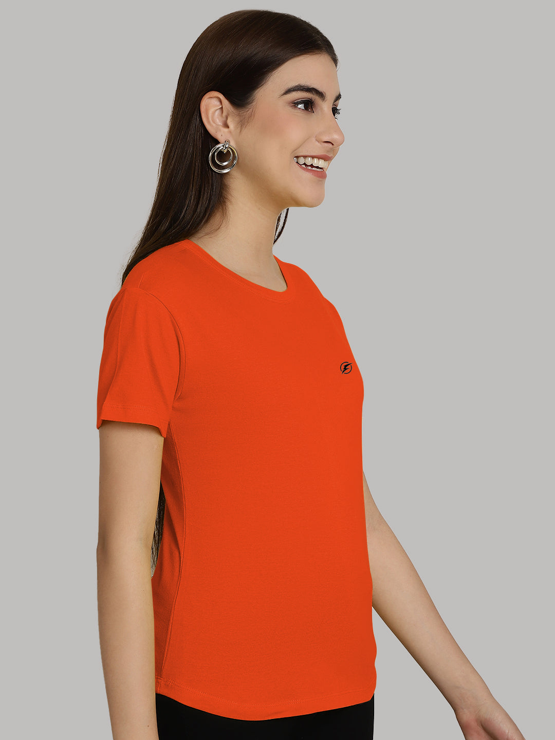 Friskers Solid Women Round Neck Half Sleeves T-Shirt - Friskers