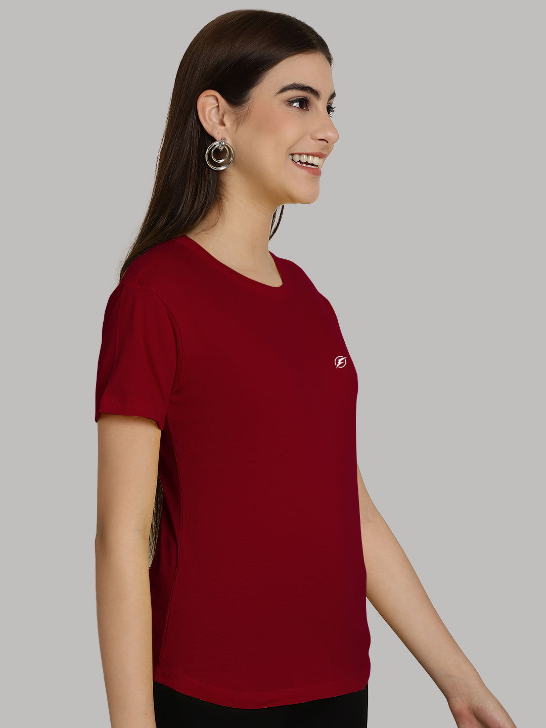 Friskers Solid Women Round Neck Half Sleeves T-Shirt - Friskers