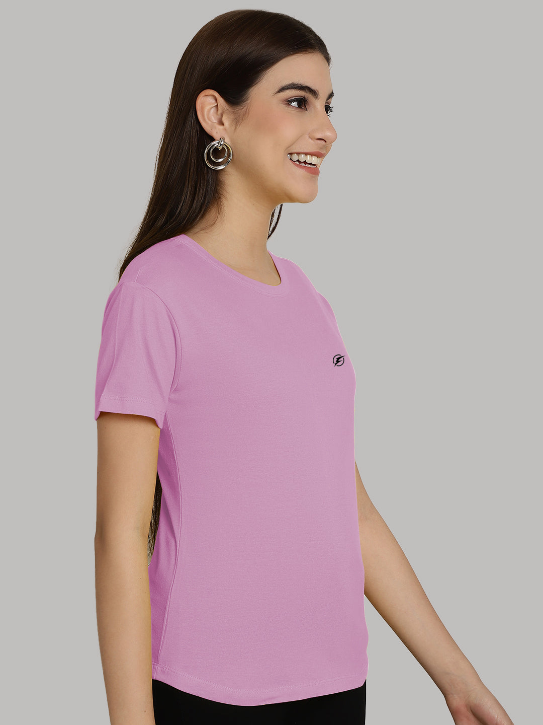 Friskers Solid Women Round Neck Half Sleeves T-Shirt - Friskers