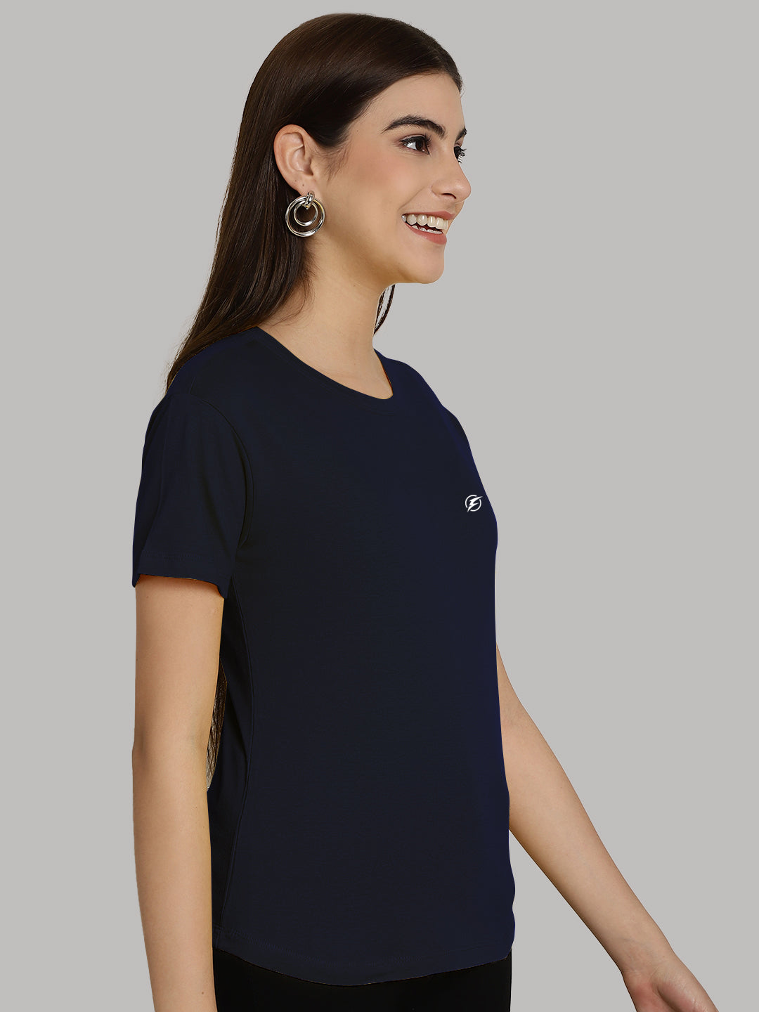 Friskers Solid Women Round Neck Half Sleeves T-Shirt - Friskers