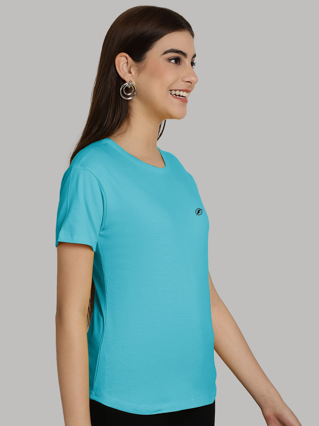 Friskers Solid Women Round Neck Half Sleeves T-Shirt - Friskers