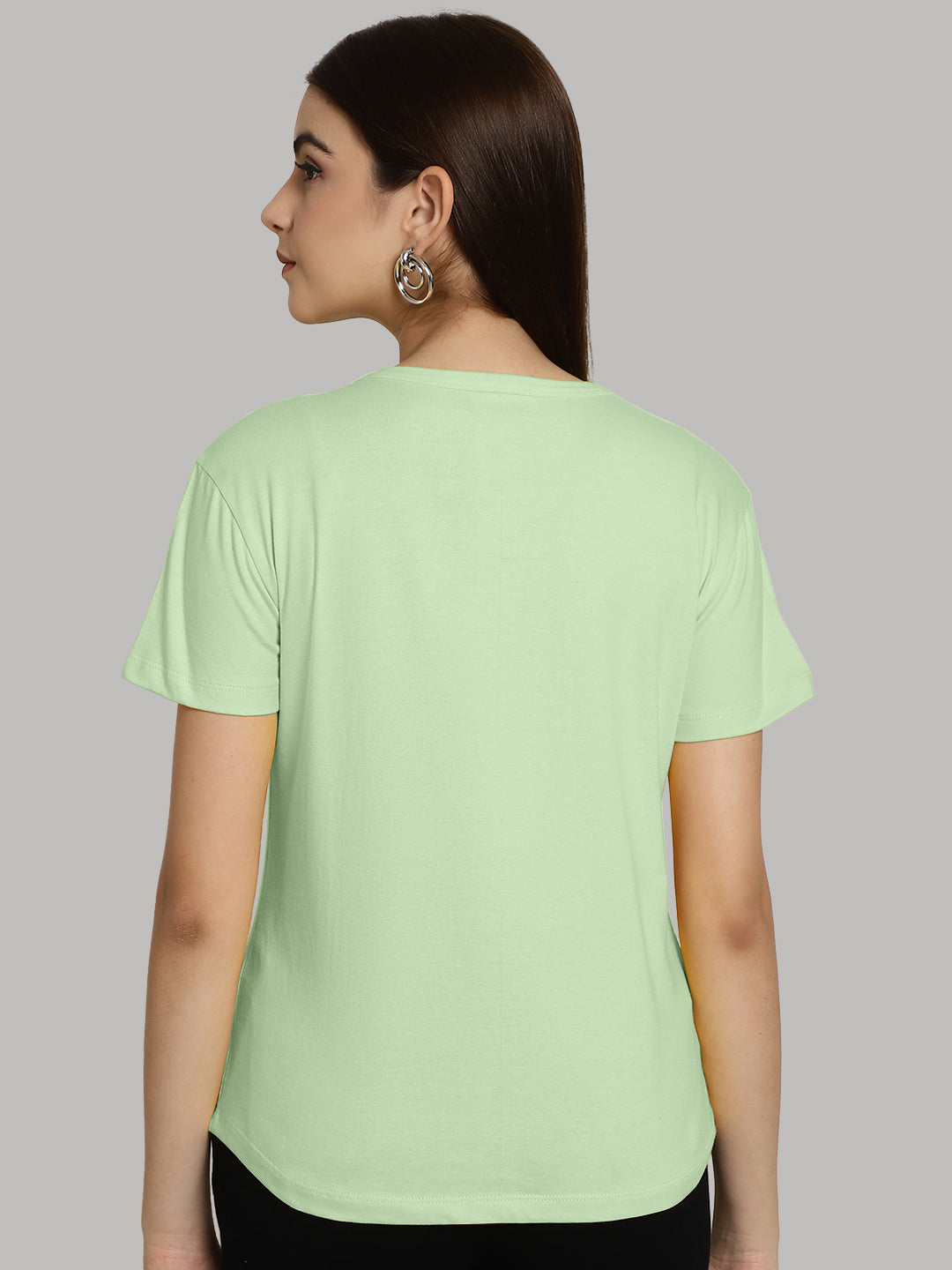 Friskers Solid Women Round Neck Half Sleeves T-Shirt - Friskers