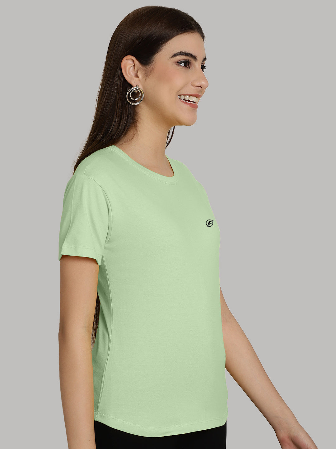 Friskers Solid Women Round Neck Half Sleeves T-Shirt - Friskers