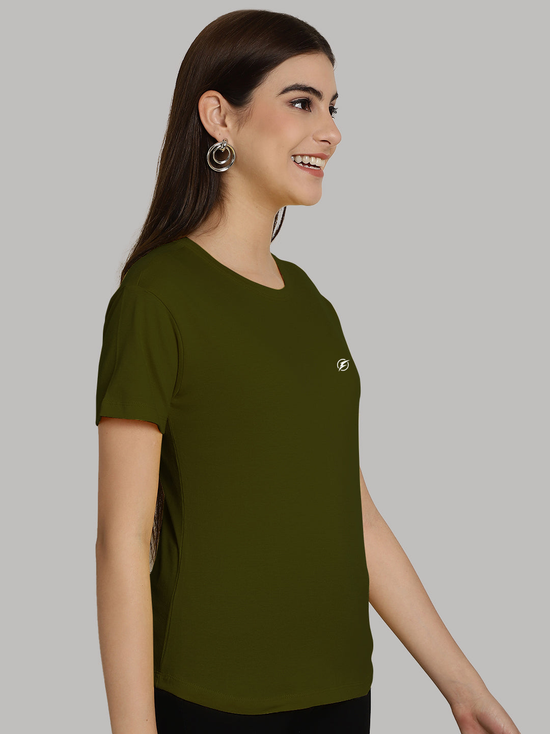 Friskers Solid Women Round Neck Half Sleeves T-Shirt - Friskers