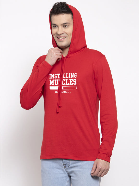 Men's Installing Muscles Full Sleeves Hoody T-Shirt - Friskers
