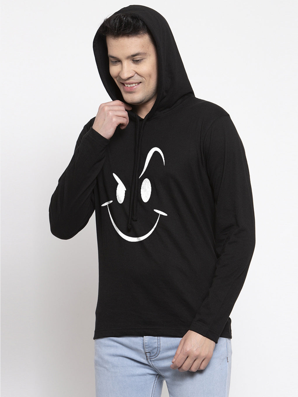 Men's Smiley Full sleeves Hoody T-Shirt - Friskers