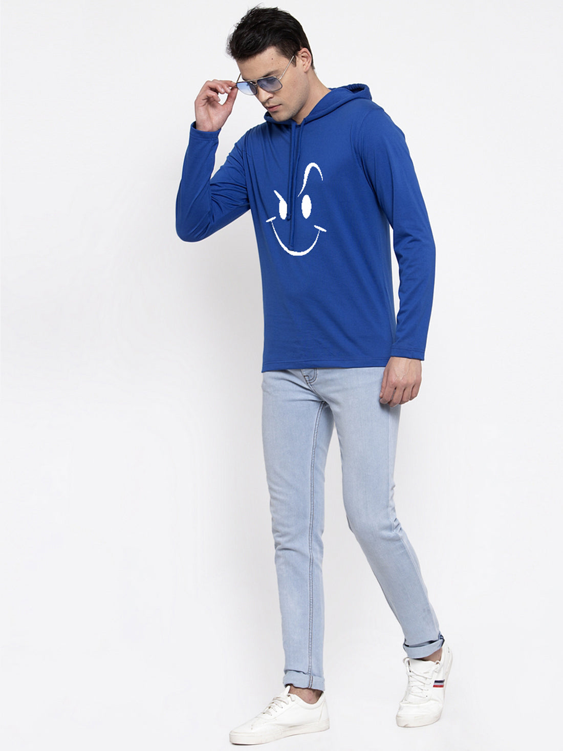 Men's Smiley Full sleeves Hoody T-Shirt - Friskers