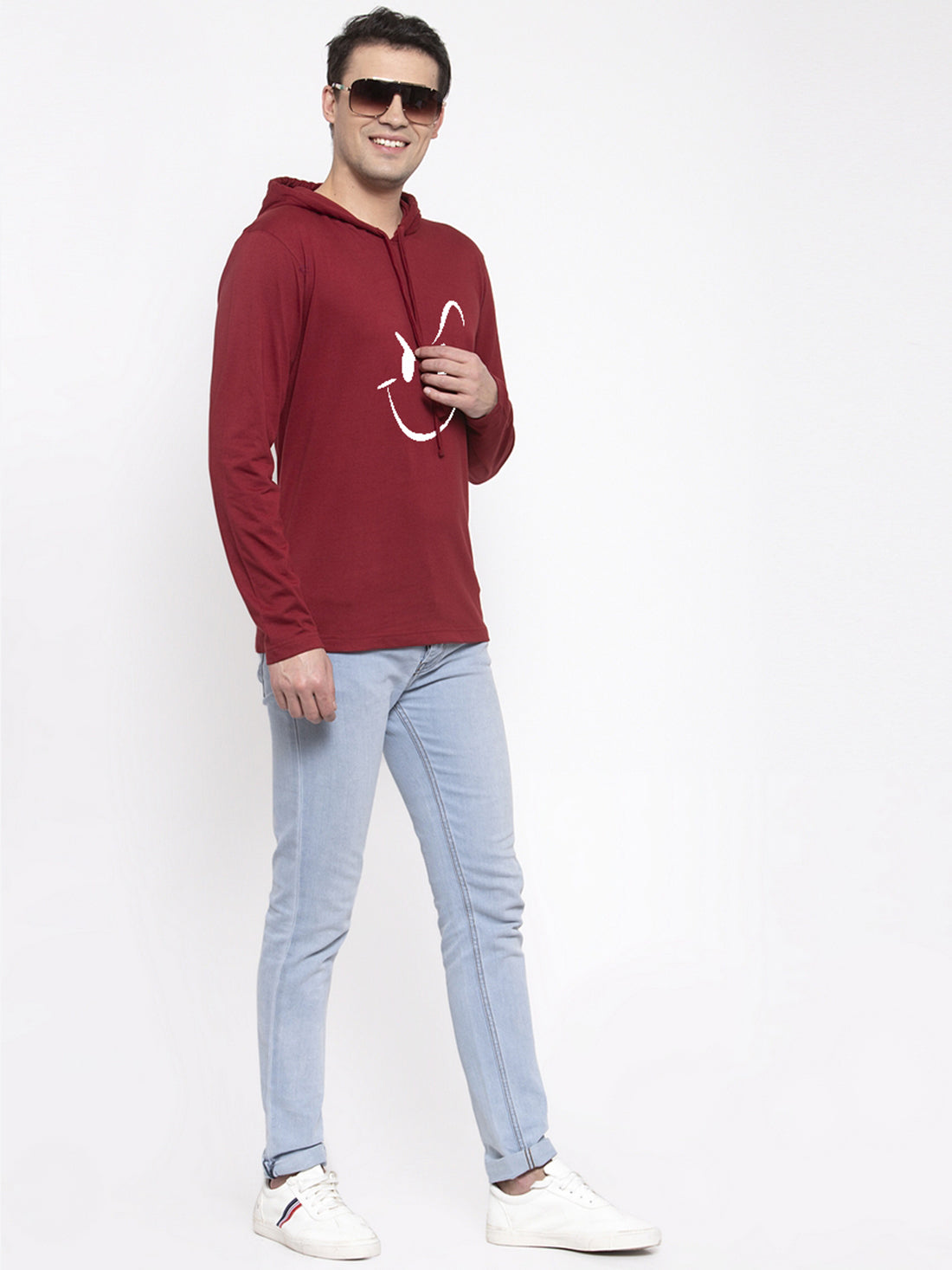 Men's Smiley Full sleeves Hoody T-Shirt - Friskers