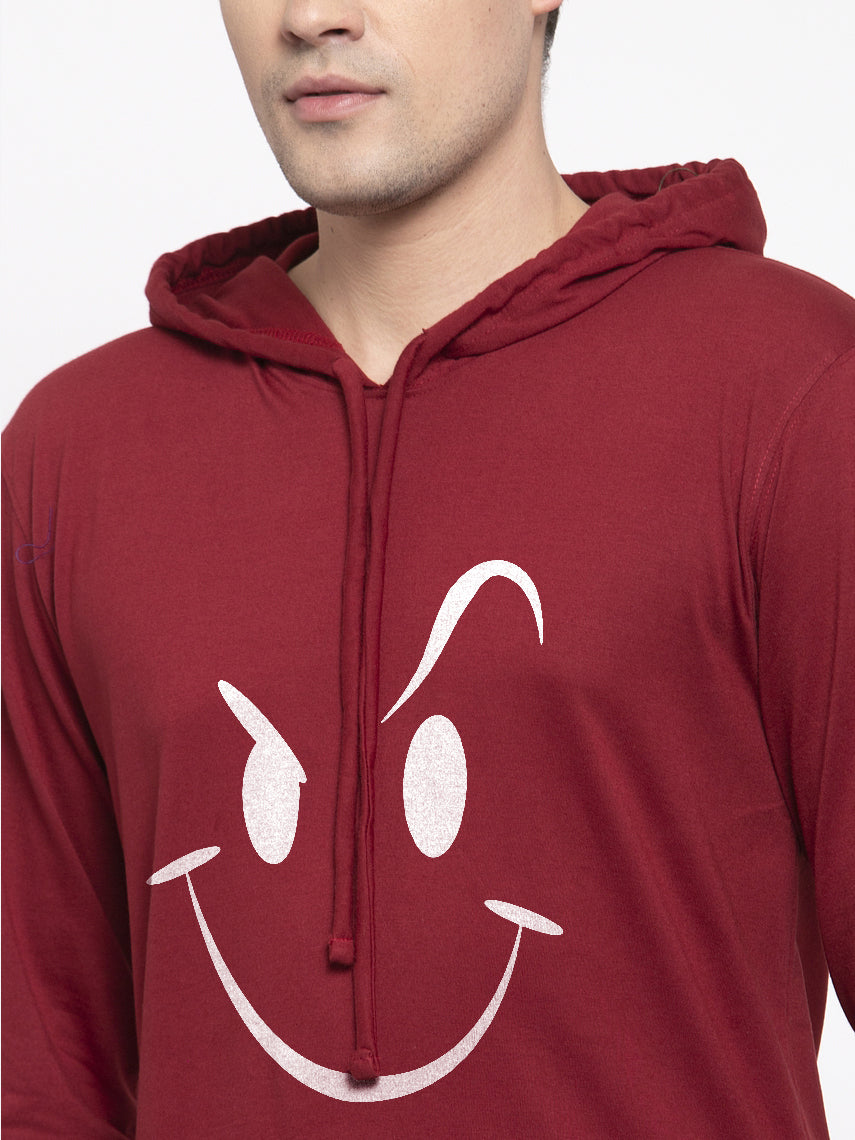 Men's Smiley Full sleeves Hoody T-Shirt - Friskers