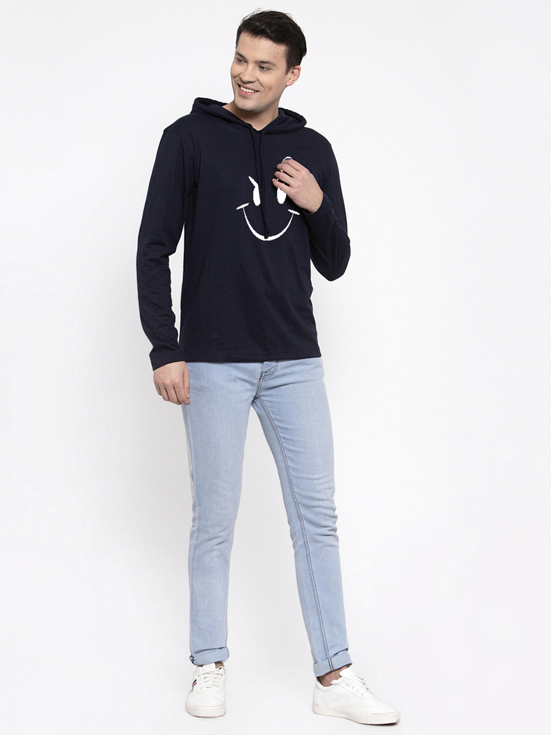 Men's Smiley Full sleeves Hoody T-Shirt - Friskers