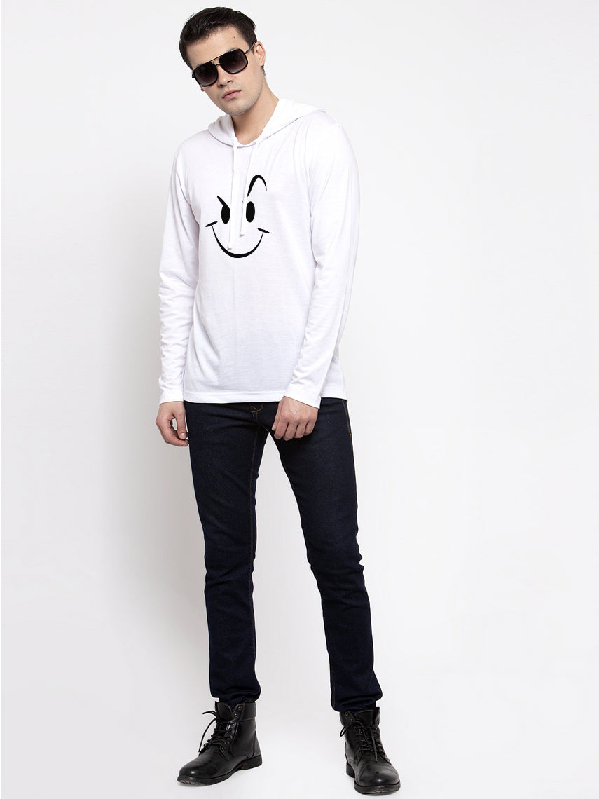 Men's Smiley Full Sleeves Hoody T-Shirt - Friskers