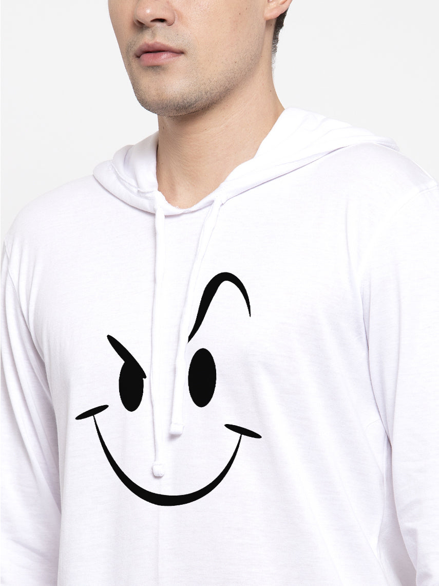 Men's Smiley Full Sleeves Hoody T-Shirt - Friskers