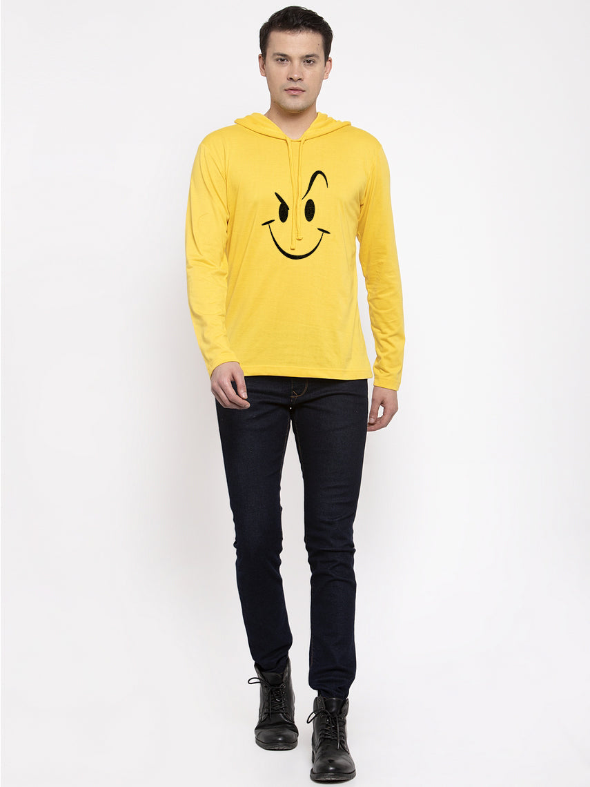 Men's Smiley Full Sleeves Hoody T-Shirt - Friskers