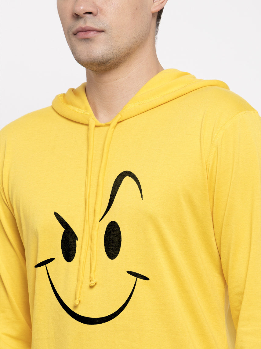 Men's Smiley Full Sleeves Hoody T-Shirt - Friskers
