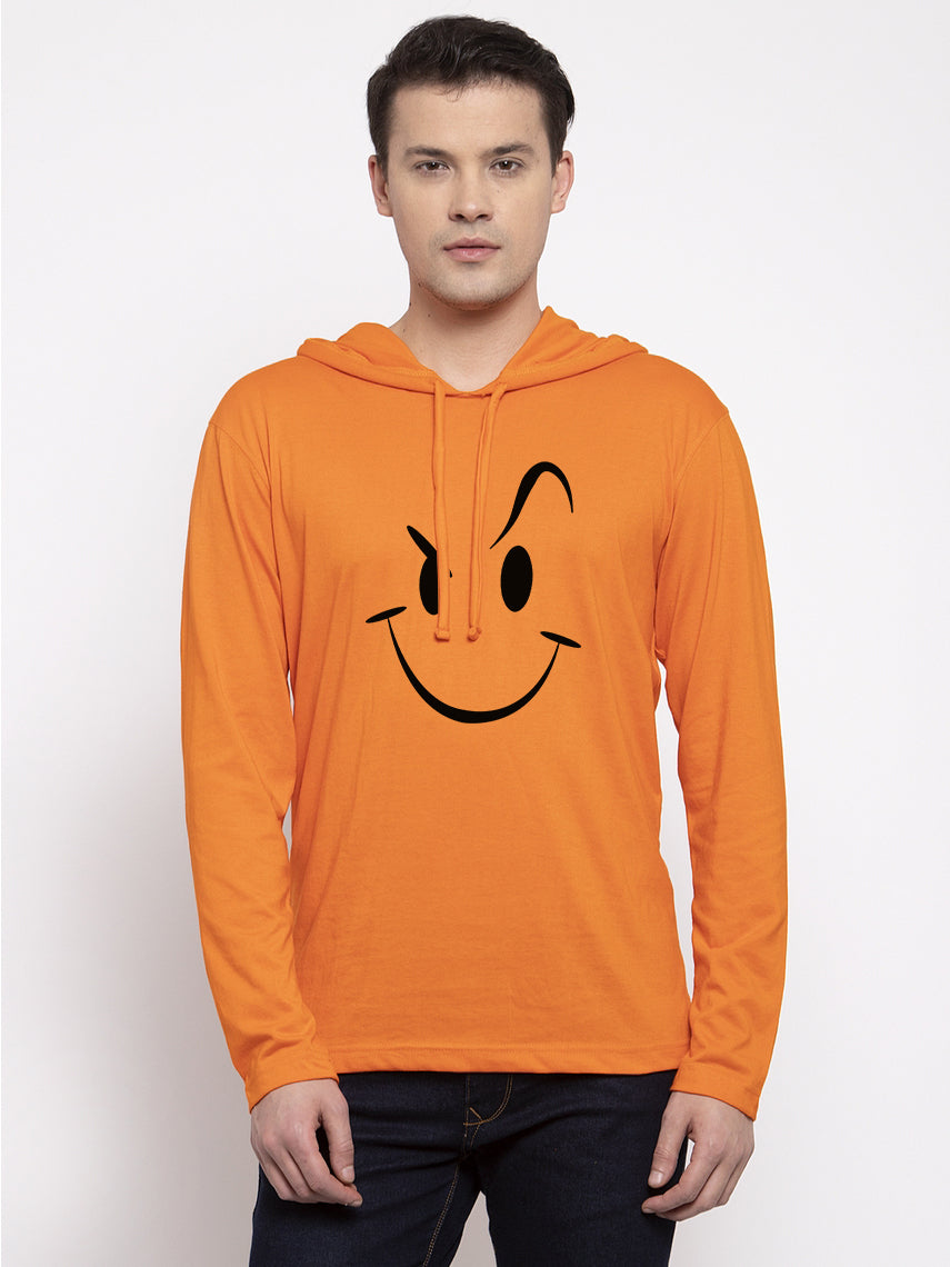 Men's Smiley Full Sleeves Hoody T-Shirt - Friskers