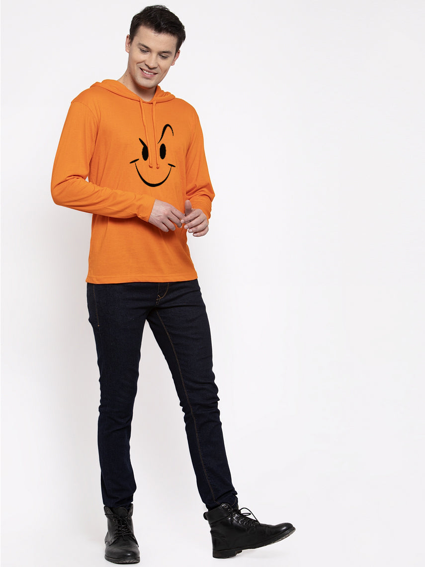 Men's Smiley Full Sleeves Hoody T-Shirt - Friskers