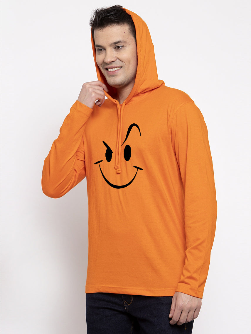 Men's Smiley Full Sleeves Hoody T-Shirt - Friskers