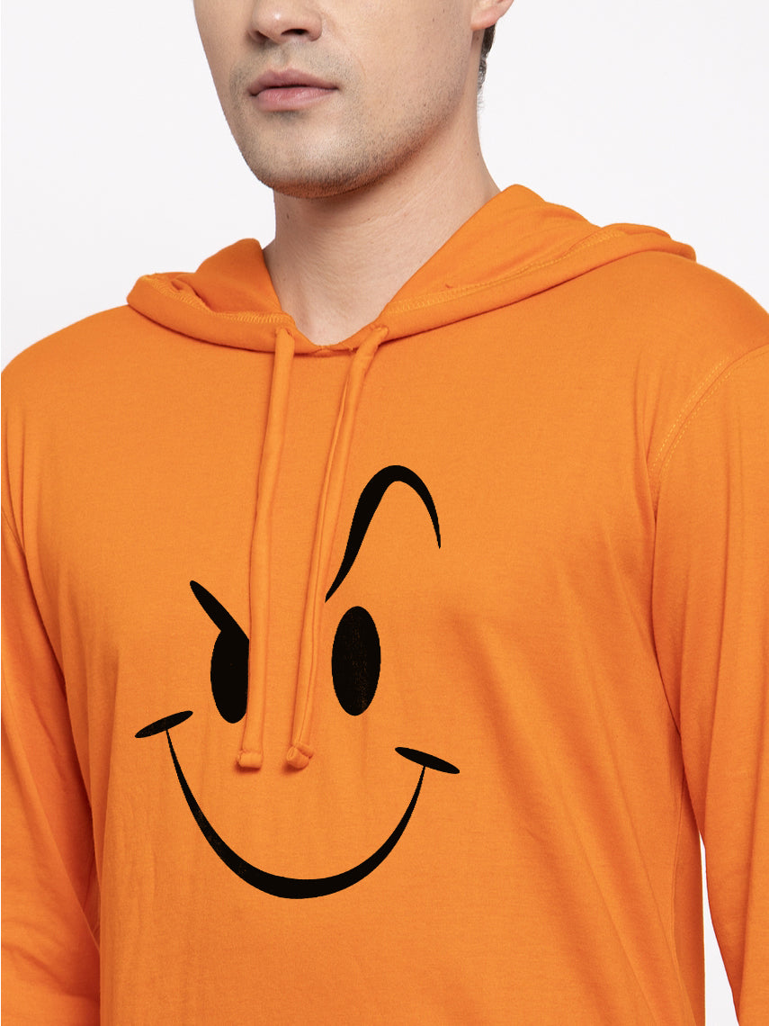 Men's Smiley Full Sleeves Hoody T-Shirt - Friskers