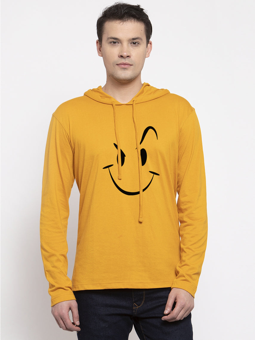 Men's Smiley Full Sleeves Hoody T-Shirt - Friskers