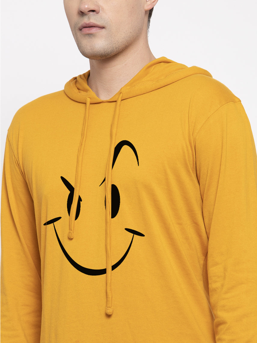 Men's Smiley Full Sleeves Hoody T-Shirt - Friskers