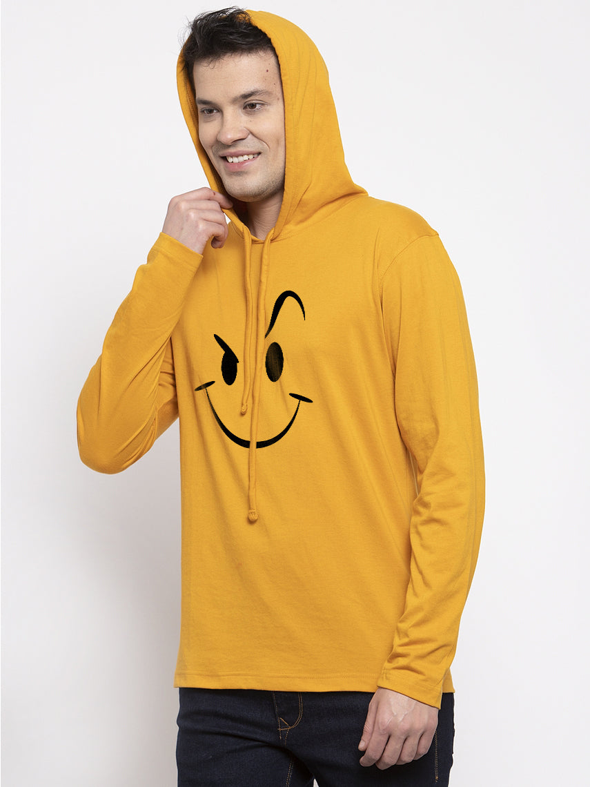 Men's Smiley Full Sleeves Hoody T-Shirt - Friskers