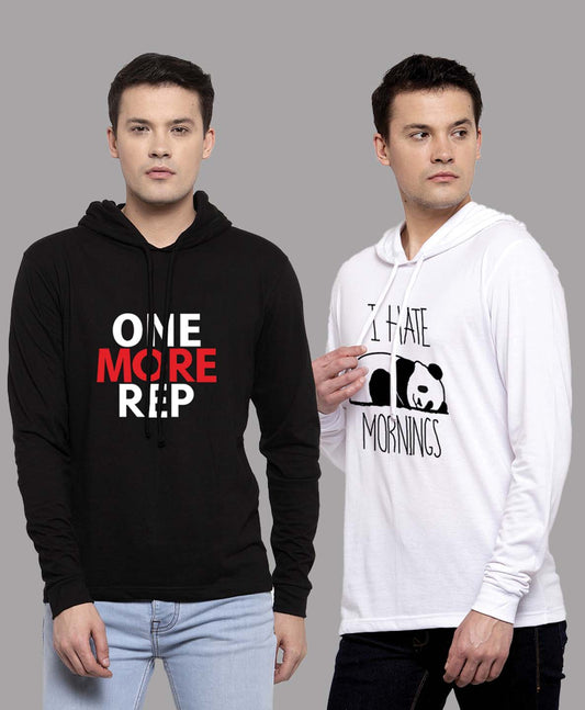 Men's Pack Of 2 Full Sleeves Hoody T-Shirt - Friskers