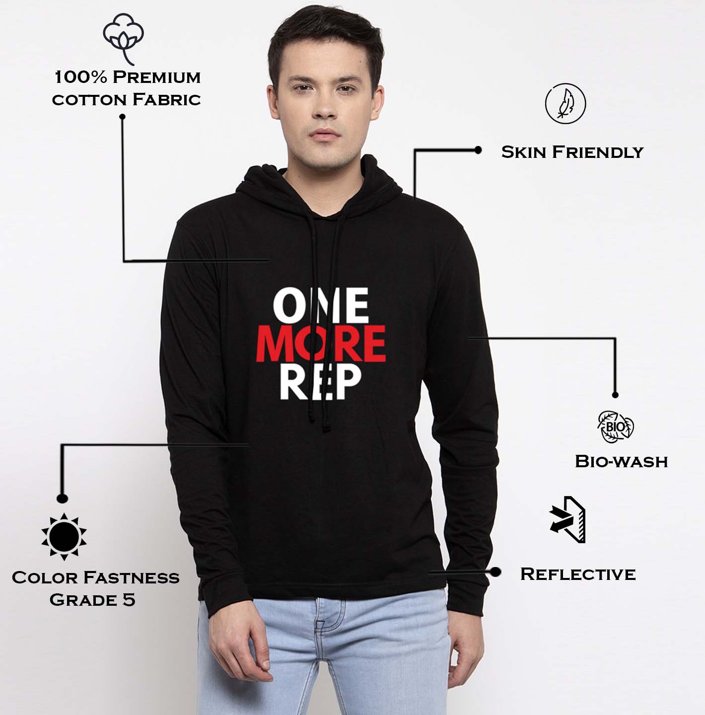 Men's Pack Of 2 Full Sleeves Hoody T-Shirt - Friskers