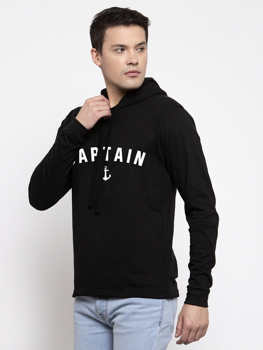 Men's Captain Full Sleeves Hoody T-Shirt - Friskers