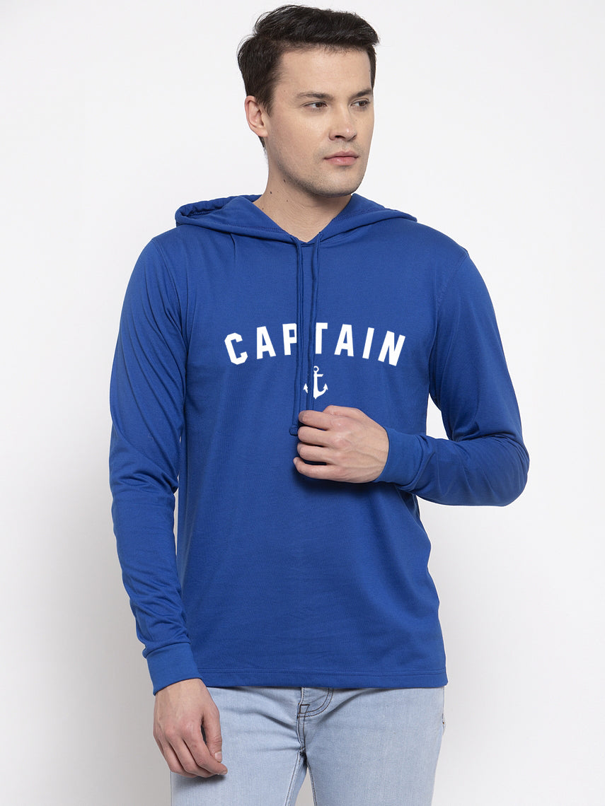Men's Captain Full Sleeves Hoody T-Shirt - Friskers