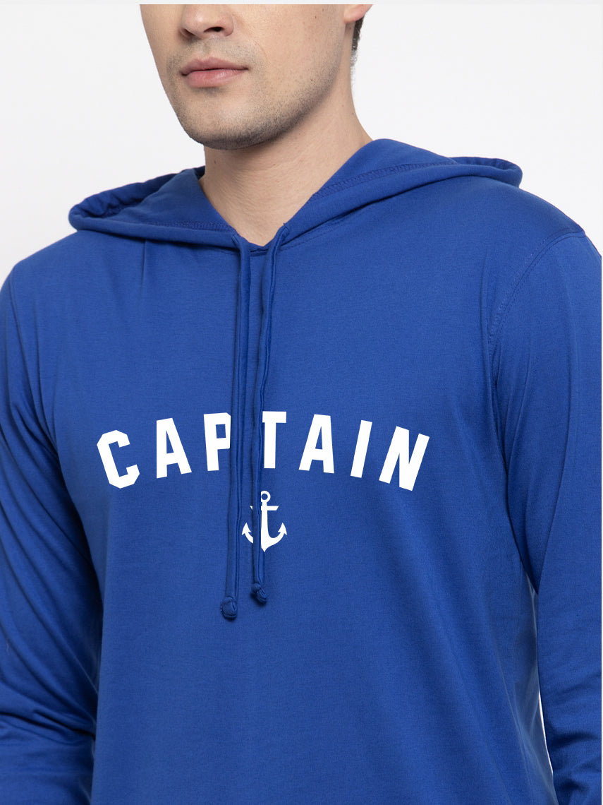 Men's Captain Full Sleeves Hoody T-Shirt - Friskers