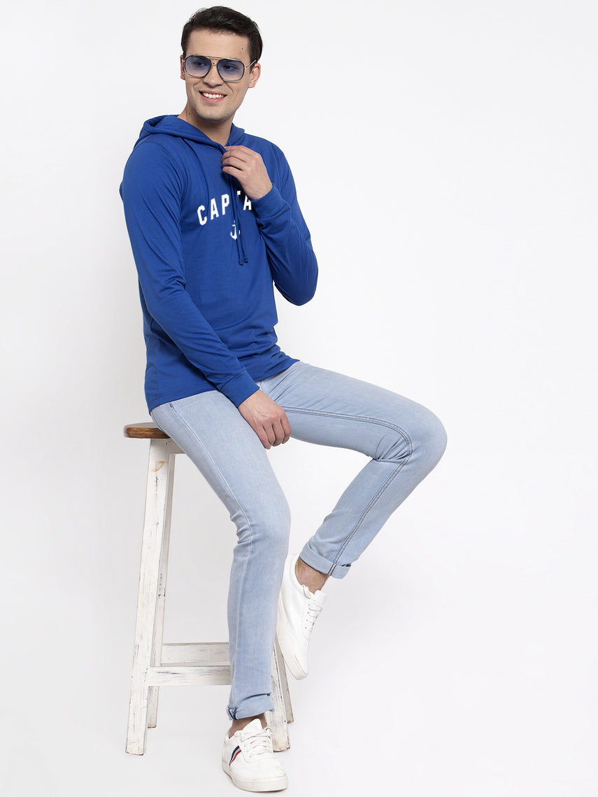 Men's Captain Full Sleeves Hoody T-Shirt - Friskers