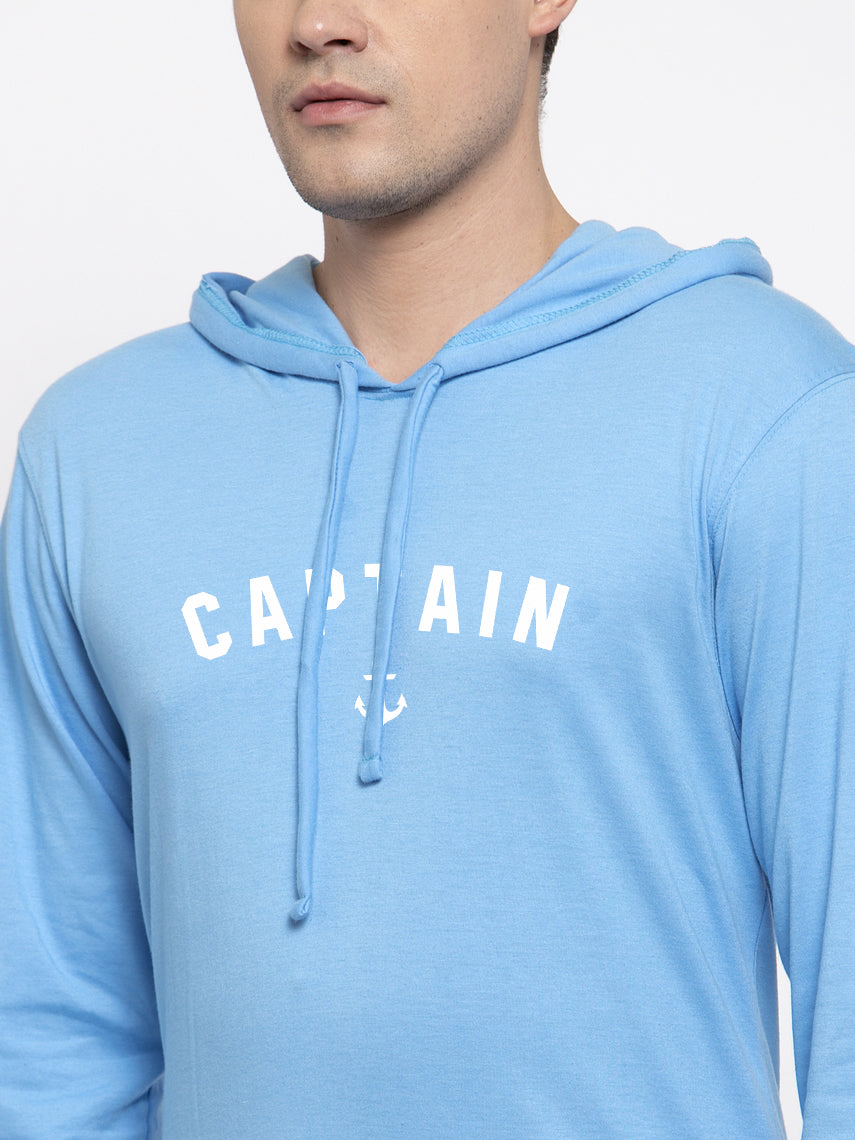 Men's Captain Full Sleeves Hoody T-Shirt - Friskers