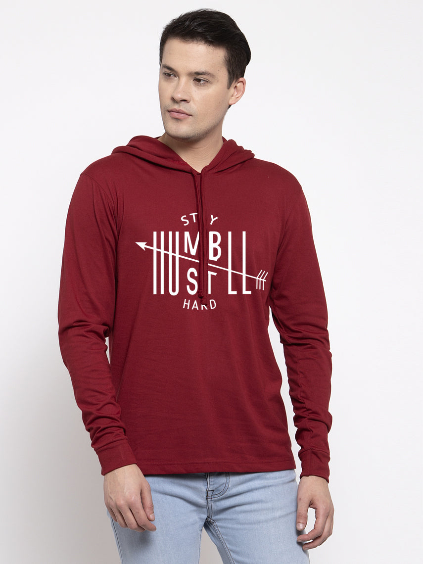 Men's Stay Humble Full Sleeves Hoody T-Shirt - Friskers