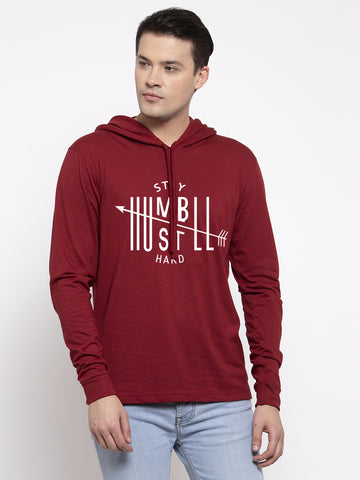 Men's Stay Humble Full Sleeves Hoody T-Shirt - Friskers