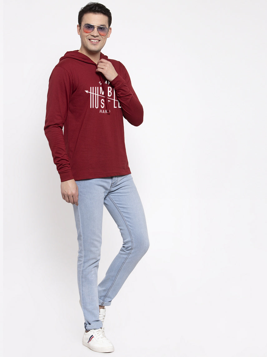 Men's Stay Humble Full Sleeves Hoody T-Shirt - Friskers