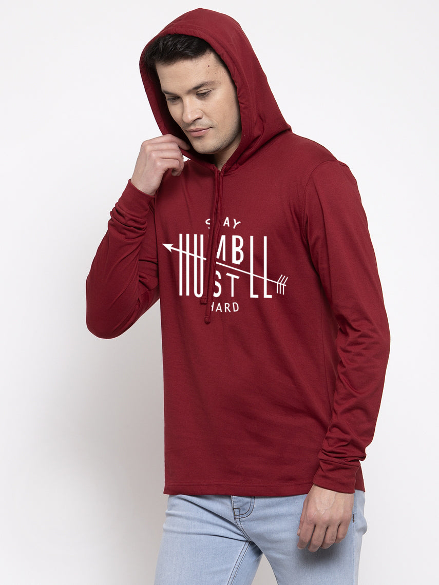 Men's Stay Humble Full Sleeves Hoody T-Shirt - Friskers