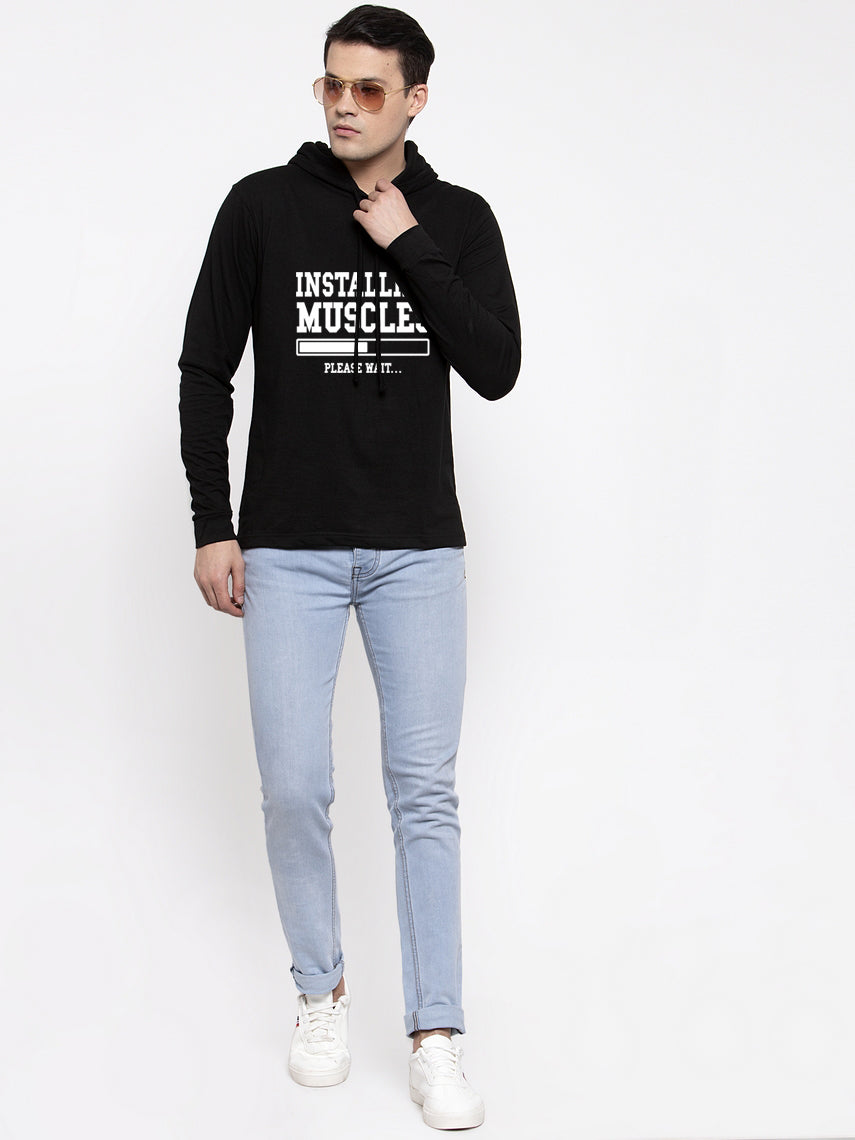 Men's Installing Muscles Full Sleeves Hoody T-Shirt - Friskers