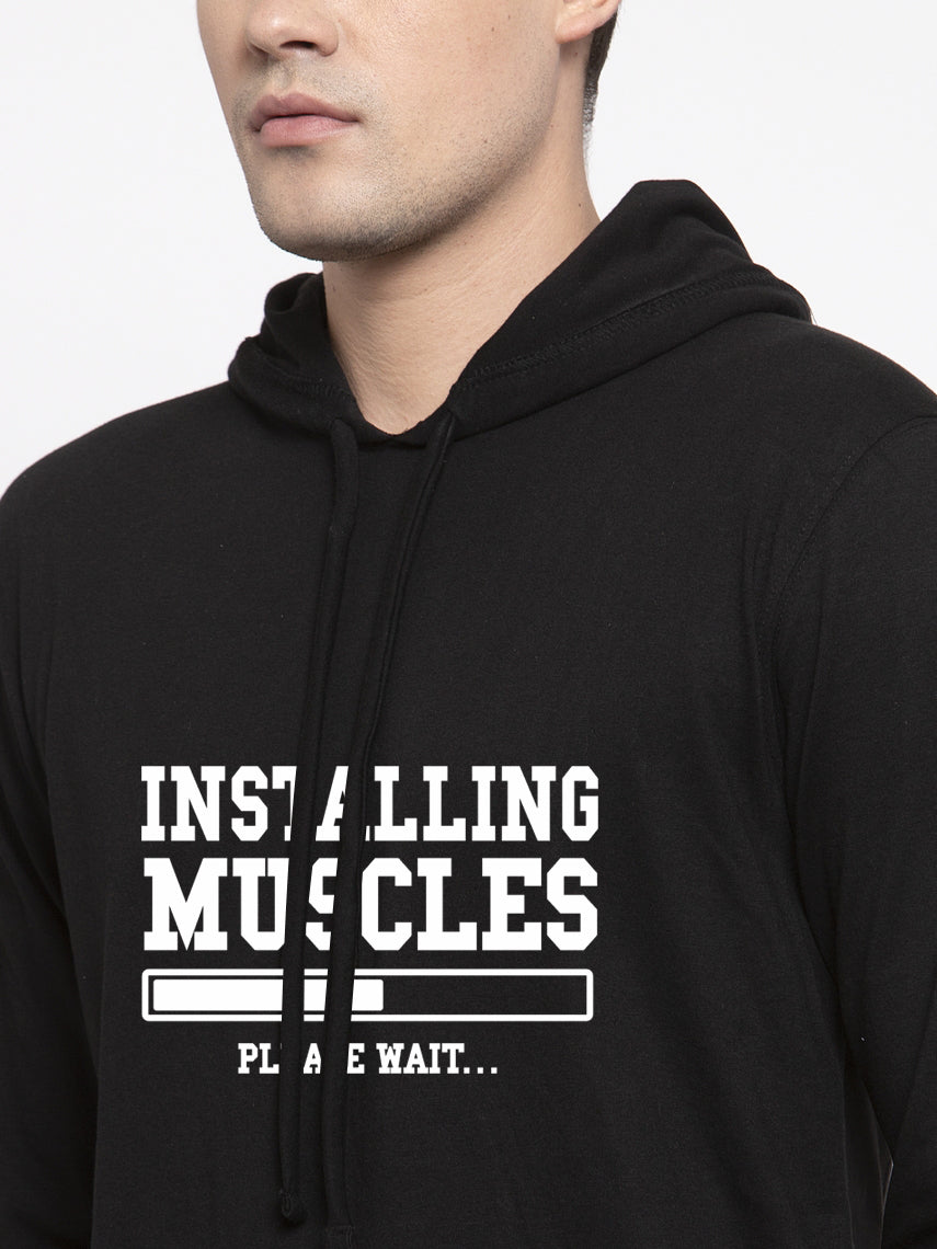 Men's Installing Muscles Full Sleeves Hoody T-Shirt - Friskers
